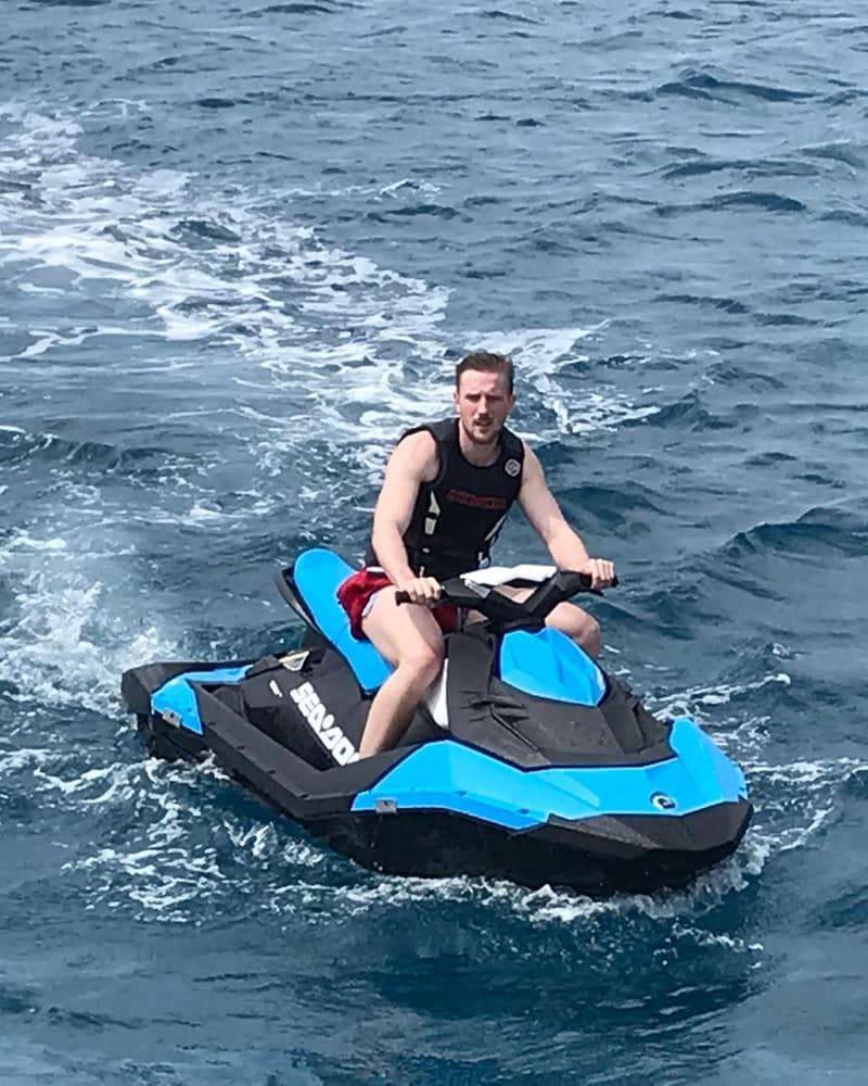 Aurimas Songaila jet skiing on the sea off the shores of Limassol