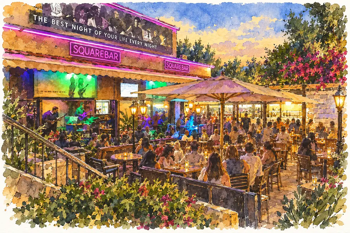 The Square Bar — Town-square bar